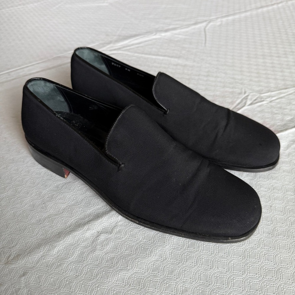 To Boot New York Adam Derrick Mens Black Fabric Loafers Z207 Made in Italy 9.5 M